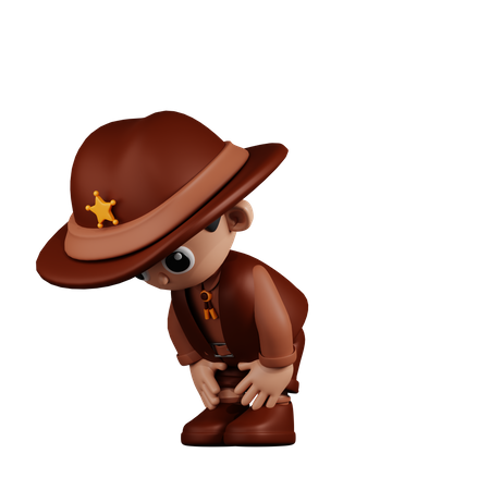 Sheriff tomando un descanso  3D Illustration