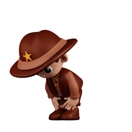 Sheriff tomando un descanso  3D Illustration