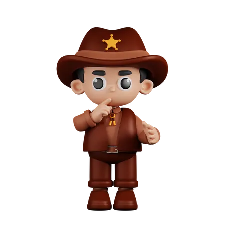 Sheriff tranquilo  3D Illustration