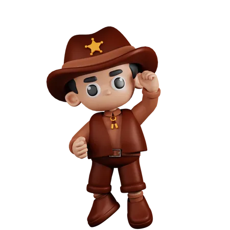 Sheriff With Congrats  3D Illustration