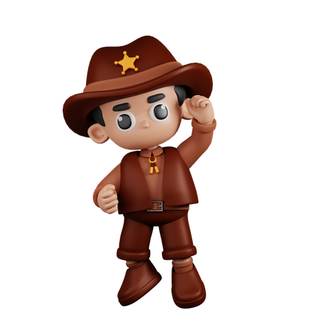 Sheriff With Congrats  3D Illustration
