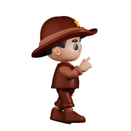 Sheriff With Touch  3D Illustration