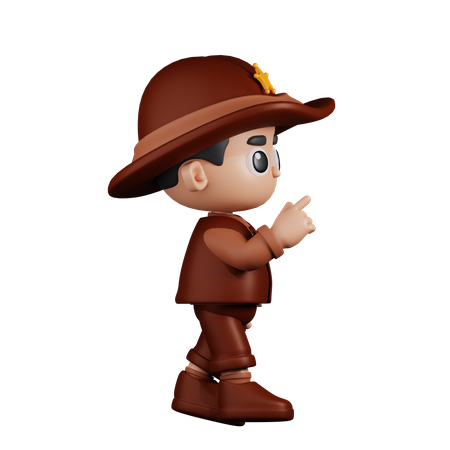 Sheriff With Touch  3D Illustration