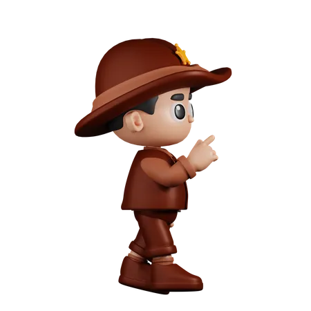 Sheriff With Touch  3D Illustration