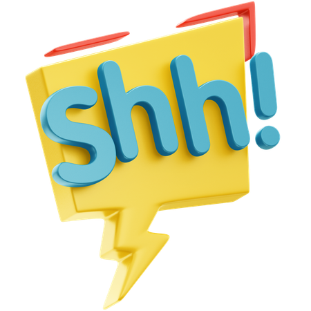 Shh Sticker  3D Icon