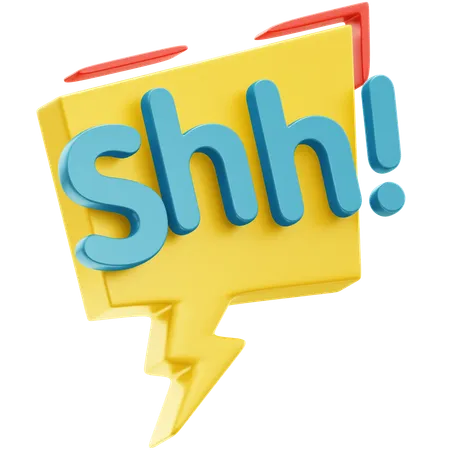 Shh Sticker  3D Icon