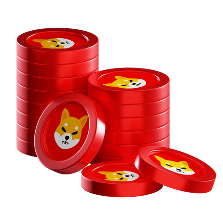 Shib Coin Stacks  3D Icon
