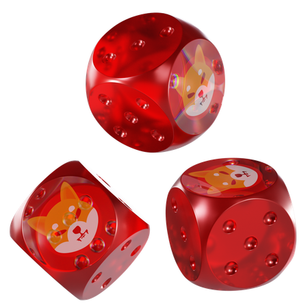 Shib Glass Dice Crypto  3D Icon