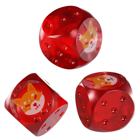 Shib Glass Dice Crypto  3D Icon