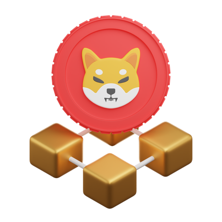 Shiba Inu Coin Blockchain  3D Icon