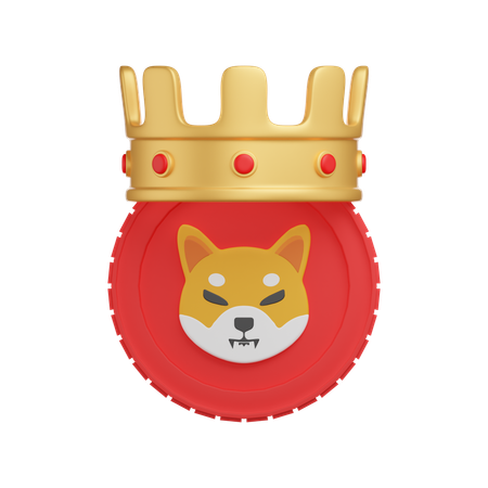 Shiba Inu Coin Crown  3D Icon