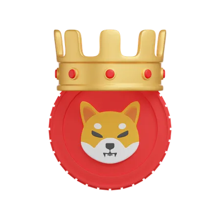 Shiba Inu Coin Crown  3D Icon