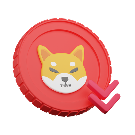 Shiba Inu Coin Down  3D Icon