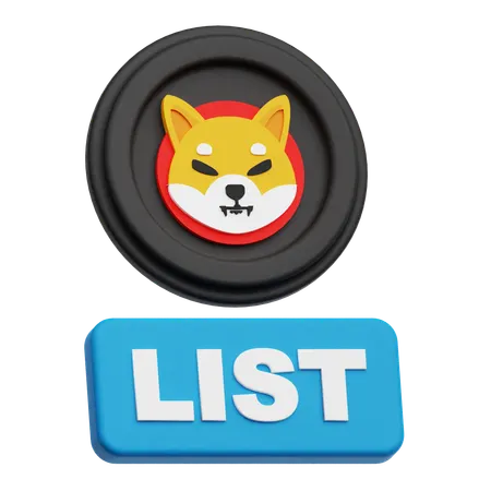 Shiba Inu List  3D Icon