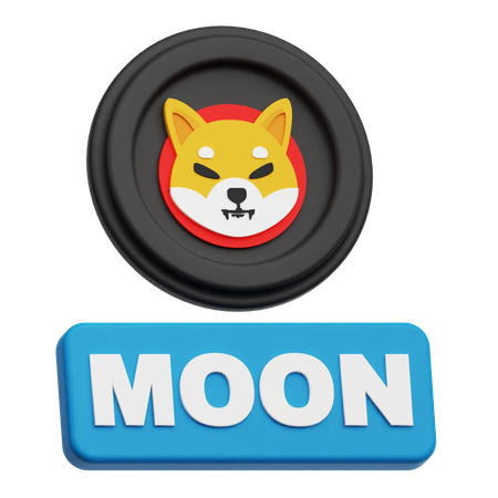 Shiba Inu Moon  3D Icon