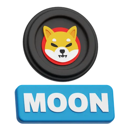 Shiba Inu Moon  3D Icon