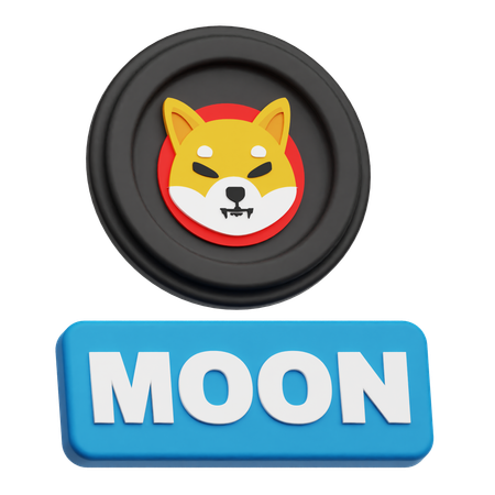 Shiba Inu Moon  3D Icon