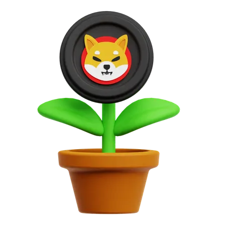 Shiba Inu Plant  3D Icon