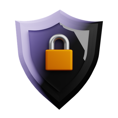 Shield And Lock  3D Icon