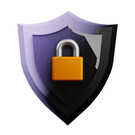 Shield And Lock  3D Icon