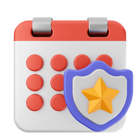 Shield Calendar  3D Icon