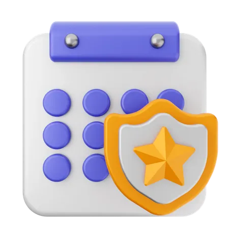 Shield Calendar  3D Icon