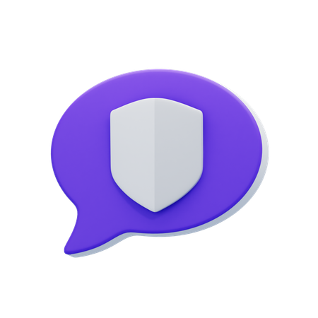 Shield Chat Bubble  3D Icon