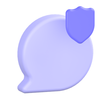 Shield-chat-bubble 3D Illustration