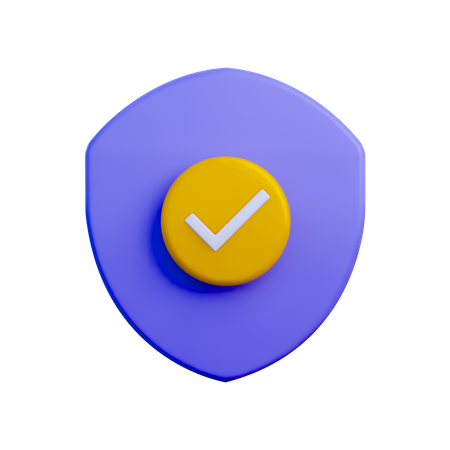 Shield checkmark  3D Illustration