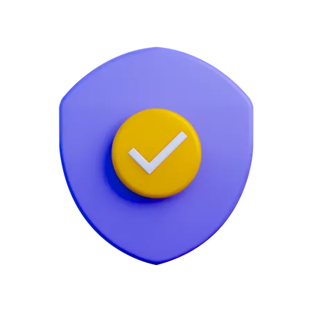 Shield checkmark  3D Illustration