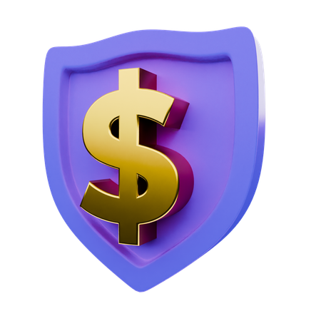 Shield Dolar  3D Icon