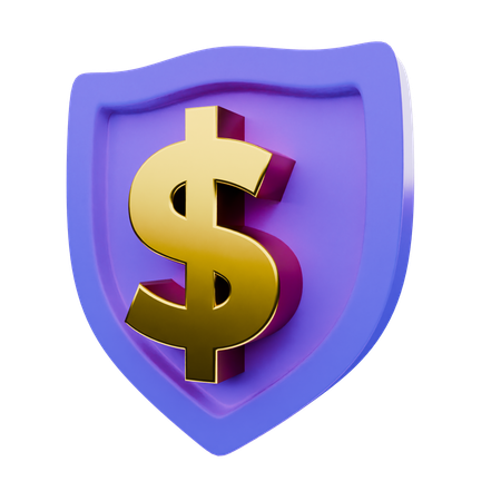 Shield Dolar  3D Icon