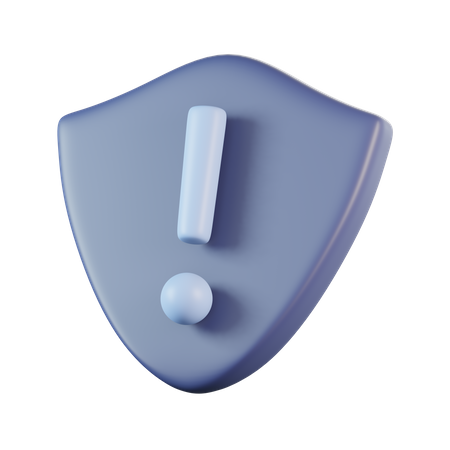 Shield Exclamation Sign  3D Icon