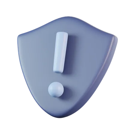 Shield Exclamation Sign  3D Icon
