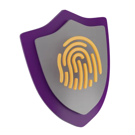 Shield Fingerprint  3D Icon