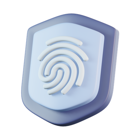 Shield Fingerprint  3D Icon