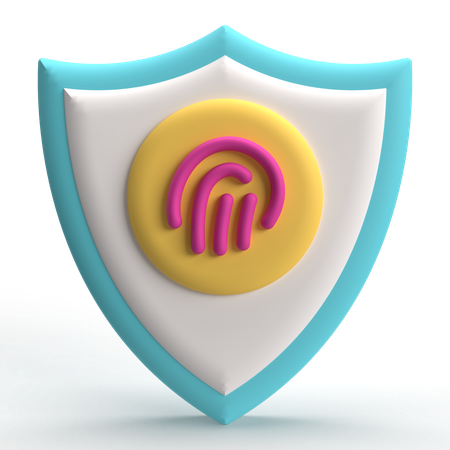 Shield Fingerprint  3D Icon