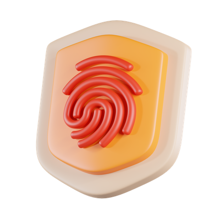 Shield Fingerprint  3D Icon