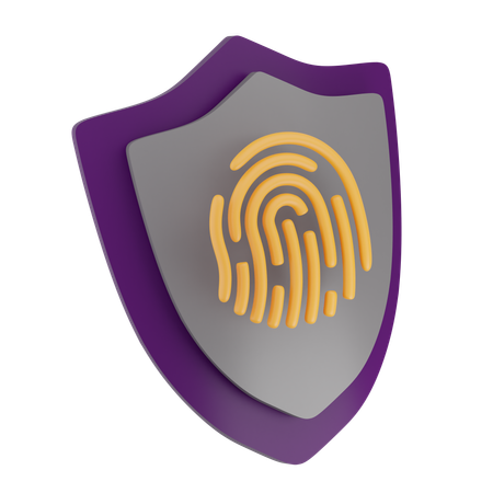 Shield Fingerprint  3D Icon