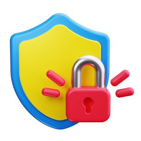 Shield Lock  3D Icon