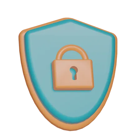 Shield Lock  3D Icon