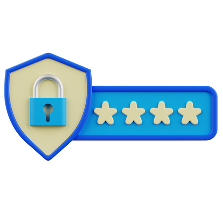 Shield Log In Password  3D Icon