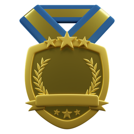 Shield Medal 3D Illustration