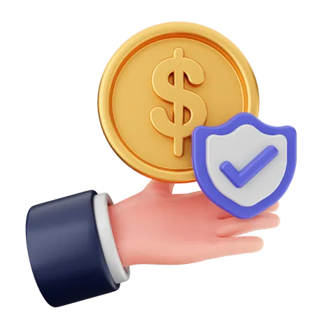 Shield Money Dollar  3D Icon