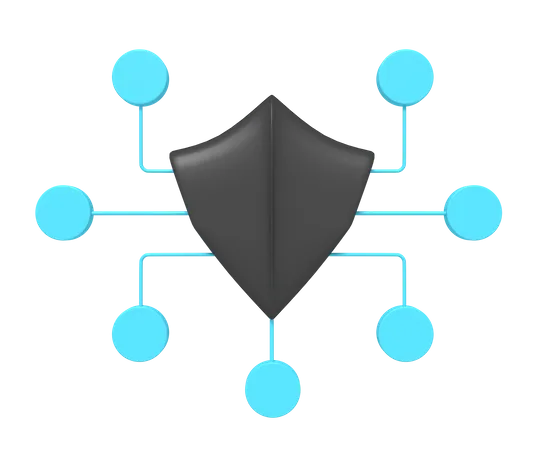 Shield Security Network 3D Icon