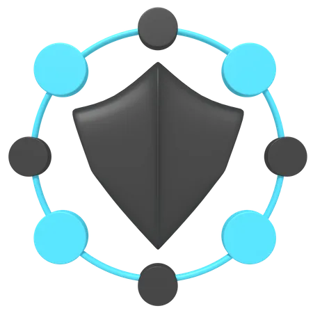 Shield Security Circle 3D Icon