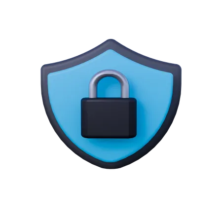 Shield Padlock  3D Icon