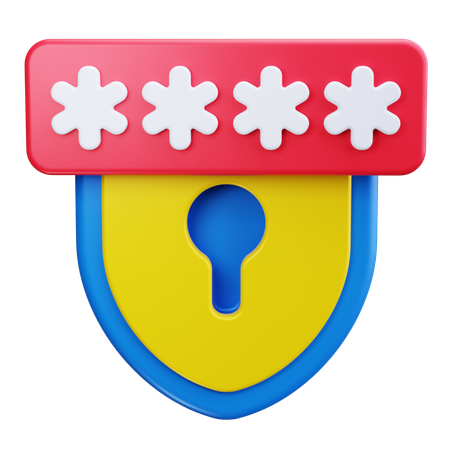 Shield Password  3D Icon