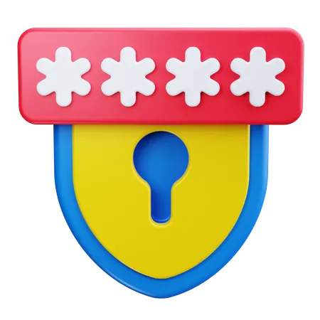 Shield Password  3D Icon