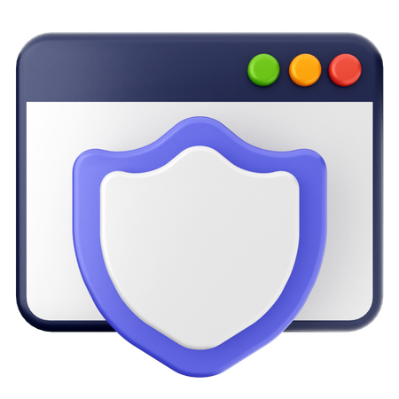 Shield Protection Website  3D Icon